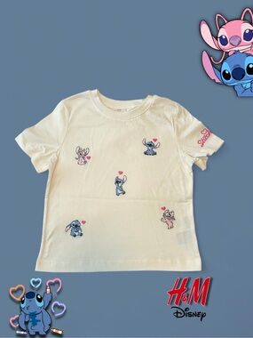 Disney Cream Short-Sleeve Stitch & Friends Graphic Tee
